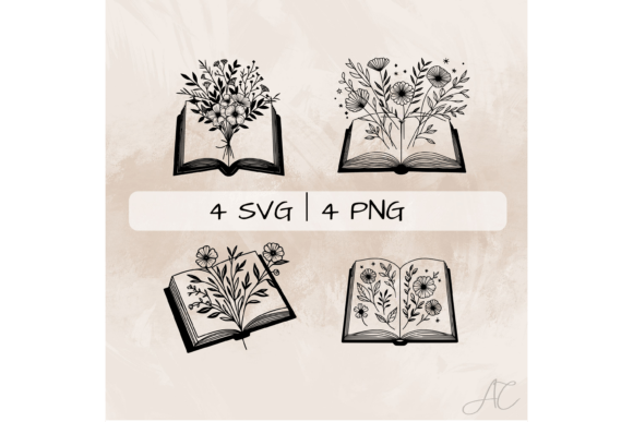 Download Floral Book SVG Bundle, Book and Flowers - Book svg bundle Collection