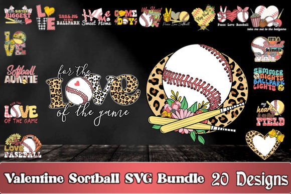 Download Valentine Softball SVG Bundle - Valentine Collection